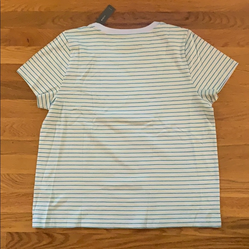 ⭐️ J Crew women’s XL striped T, green and yellow, NWT - Picture 2 of 5